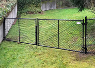 6m Length Gi Chain Link Fencing Double Swing Door Gate